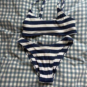 Honey Swim Athens Ribbed Bralette bikini top (S) and bottoms (XS)